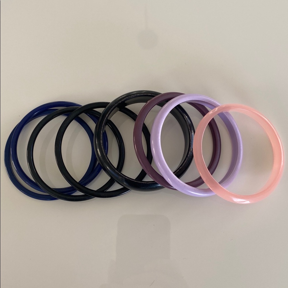 28x vintage plastic bracelets 80s 90s retro rainbow bangles - Picture 7 of 9